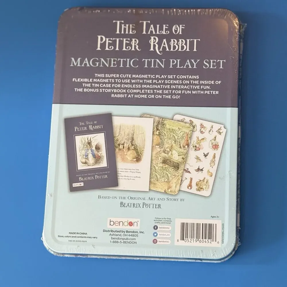 The Tale of Peter Rabbit 46 Magnetic Tin Play Set & Book Beatrix Potter Easter